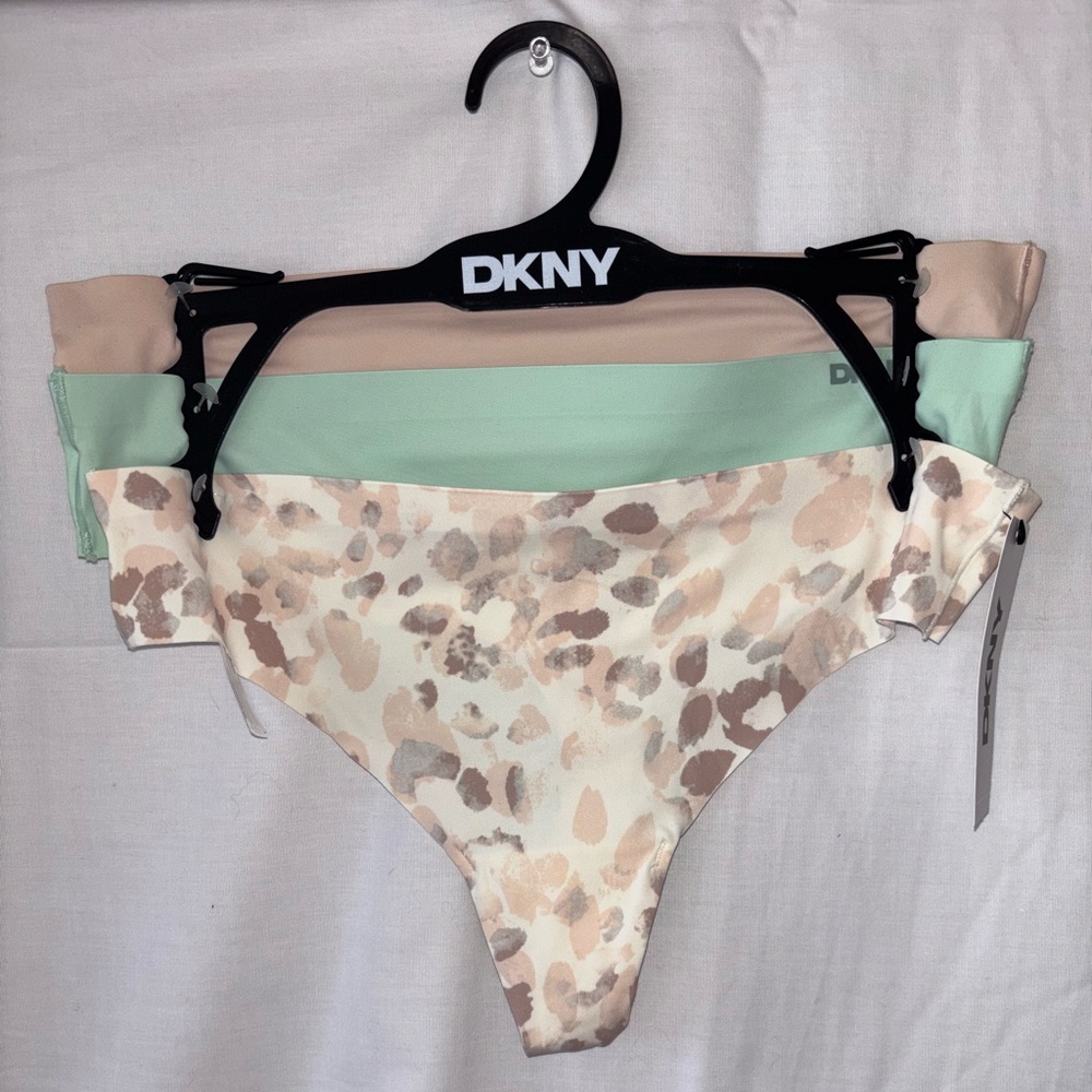 3- pack of DKNY multi-coloured thong underwear